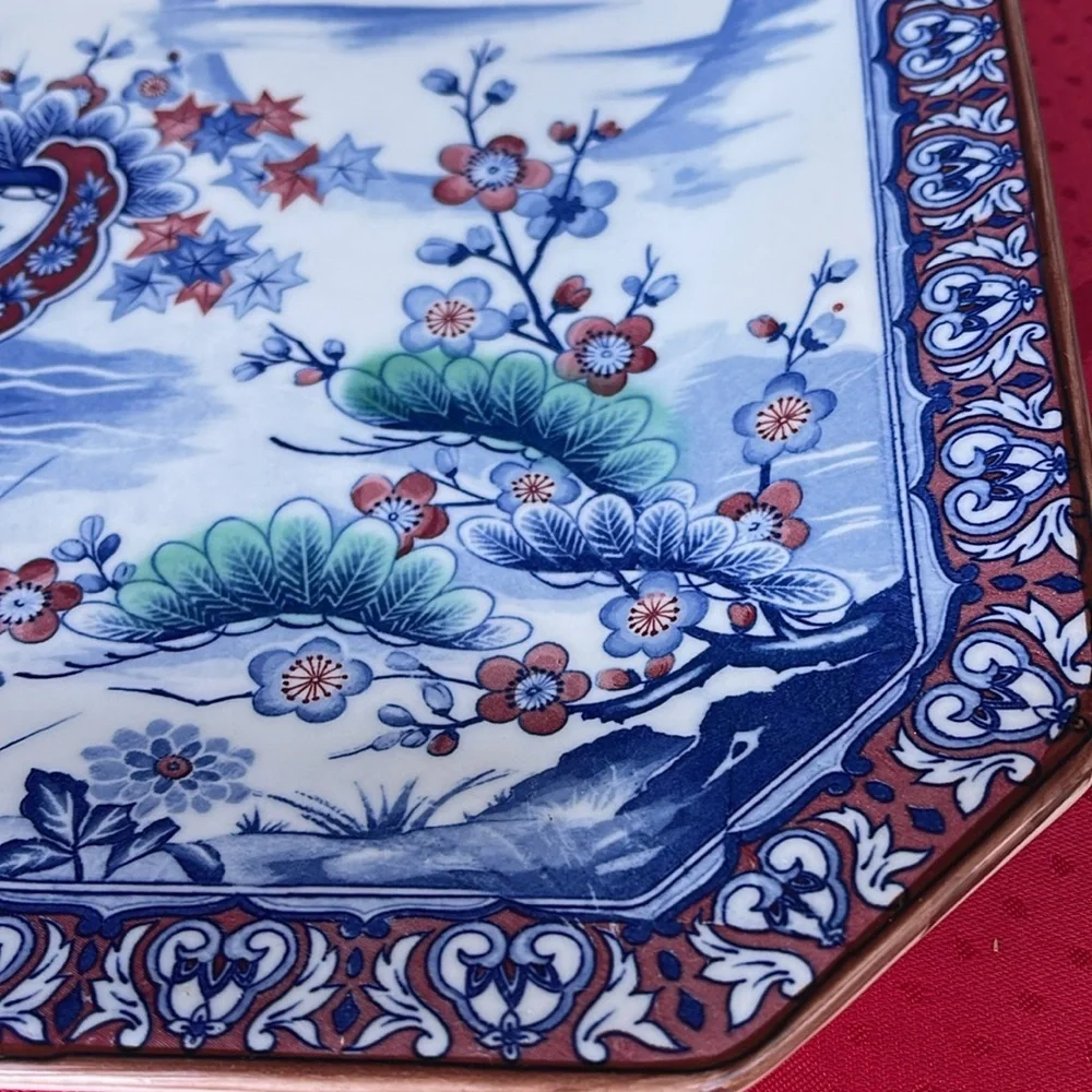Elegant Vintage Japanese Blue and White Porcelain Plate